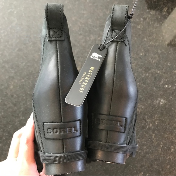 New Sorel Joan of Arctic Wedge II Chelsea Boot, Black Wedges, Sorels, Booties - Picture 16 of 16